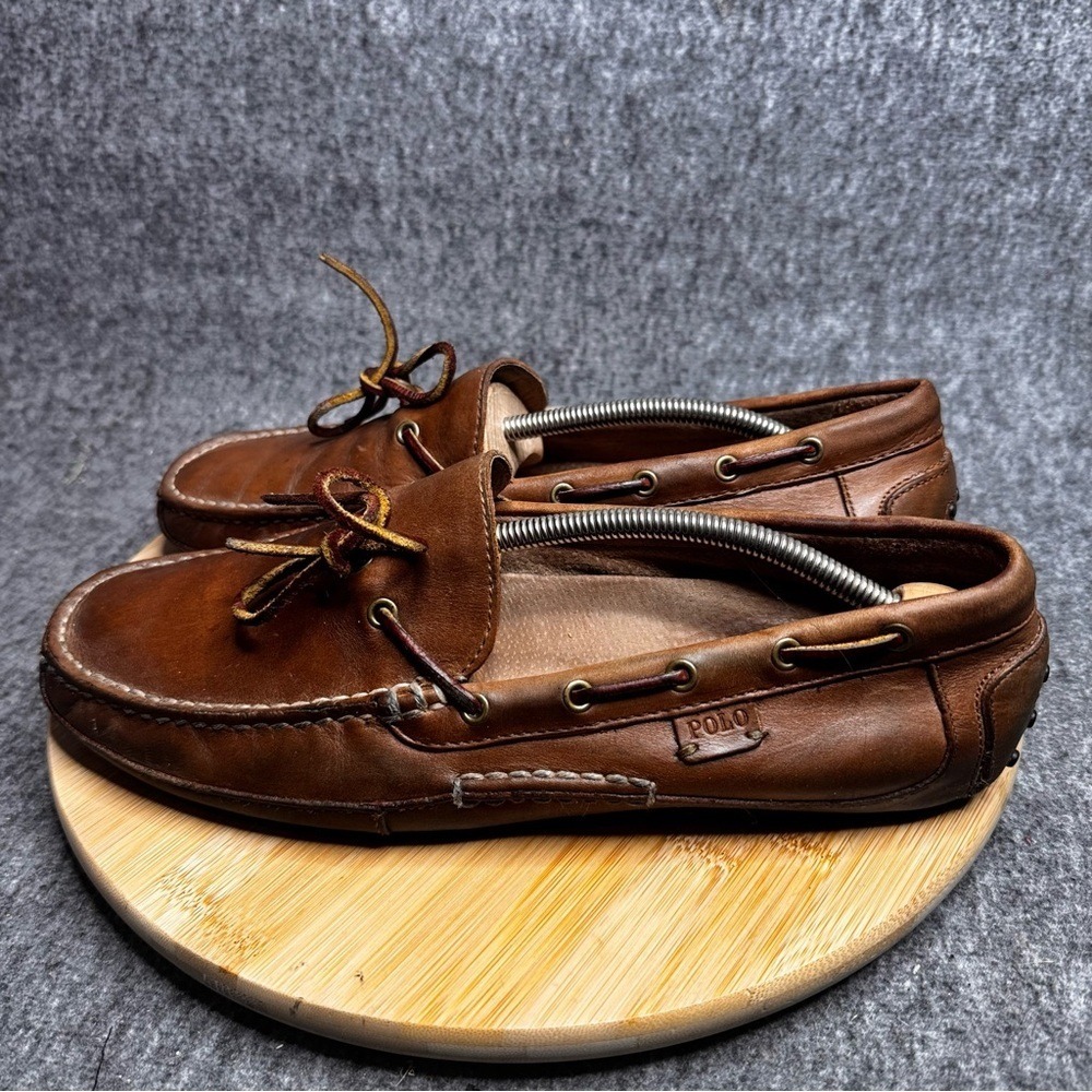 Polo Ralph Lauren Men's Brown Leather Driving Mocs Loafers Size 11 Preppy
